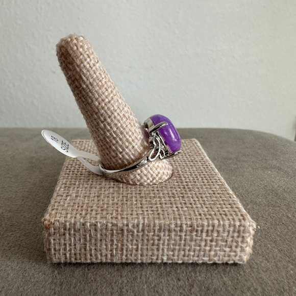 Purple & Silver Stone Fashion Ring - Picture 4 of 7